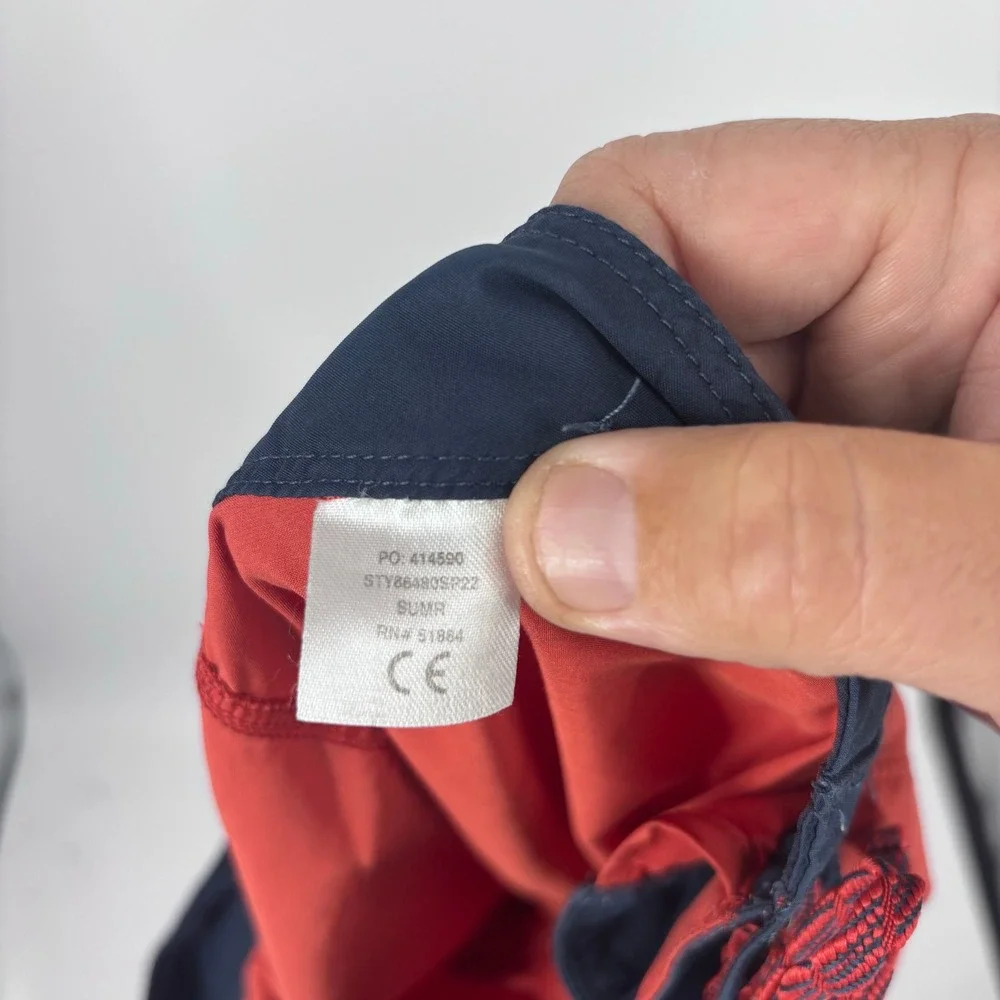 Patagonia Hydropeak Boardshorts Mens 38 Red Navy Swim Trunks Surf Beachwear
